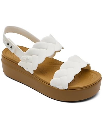 Crocs Women's Brooklyn Woven Low Wedge Sandals from Finish Line