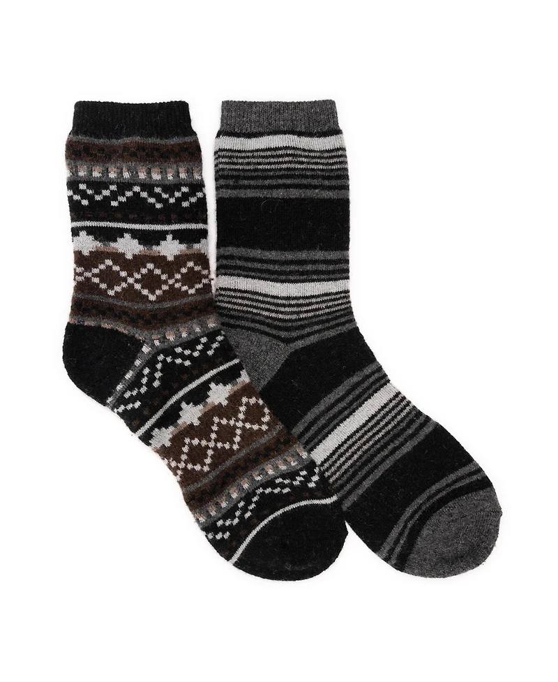 Muk Luks Men's Wool 6 Inch Socks (2 Pair Pack)