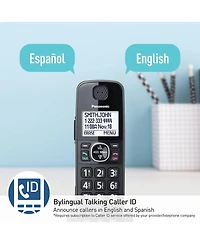 Panasonic Dect 6.0 Expandable Cordless Phone System with Answering Machine and Call Blocking - 3 Handsets - Metallic Black