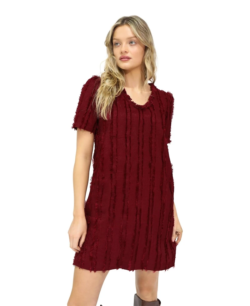 Belle & Bloom Solana Boho Fringe Mini Shift Dress