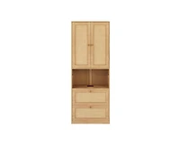 Casainc 2 Doors Bookshelf with Usb Port and 3 Drawers Side Cabinet Storage Shelves