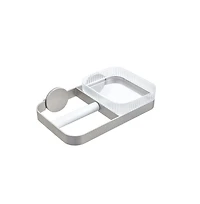 iDesign Wall Mounted Paper Holder with Shelf - Clear/Satin/Gray