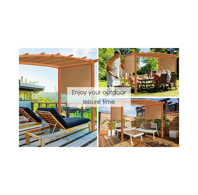 Costway 6.7'x17' Universal Replacement Canopy Cover Pergola Structure Sun Awning