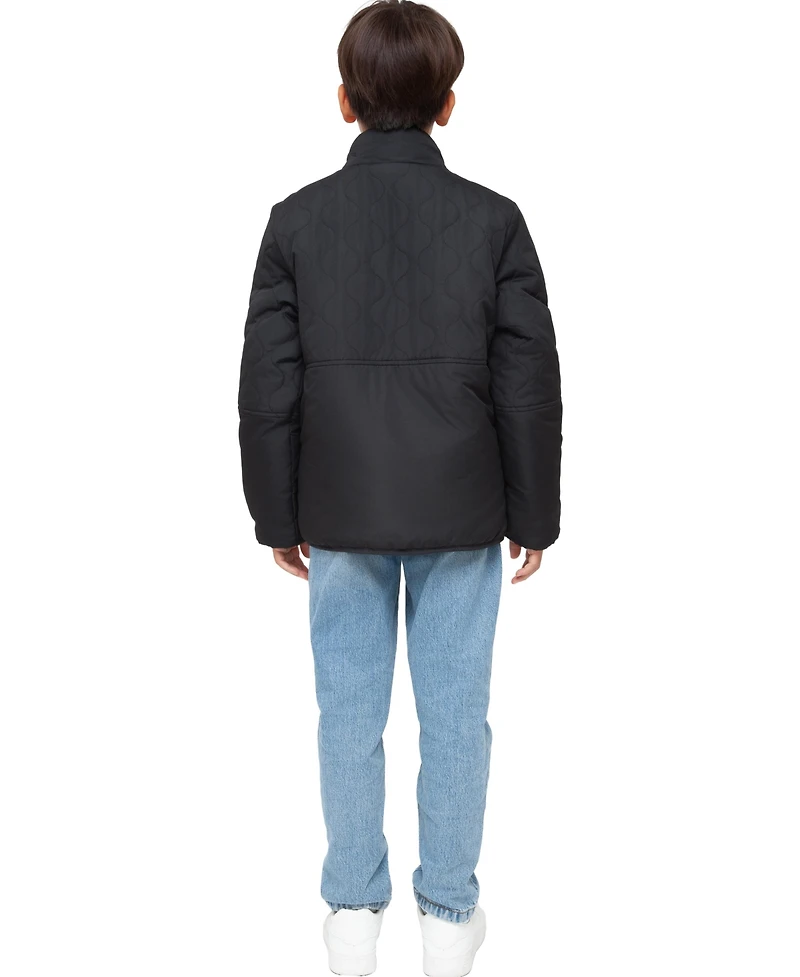 Rokka&Rolla Little and Big Boys' Reversible Lightweight Fleece Jacket