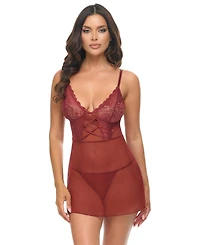 Oh La Cheri Women's Avery Sheer Babydoll