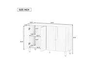 Casainc 4 Door Storage Cabinet with Unique Arc Handles and Adjustable Shelves