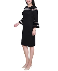 Ny Collection Women's Long Bell Sleeve Dress