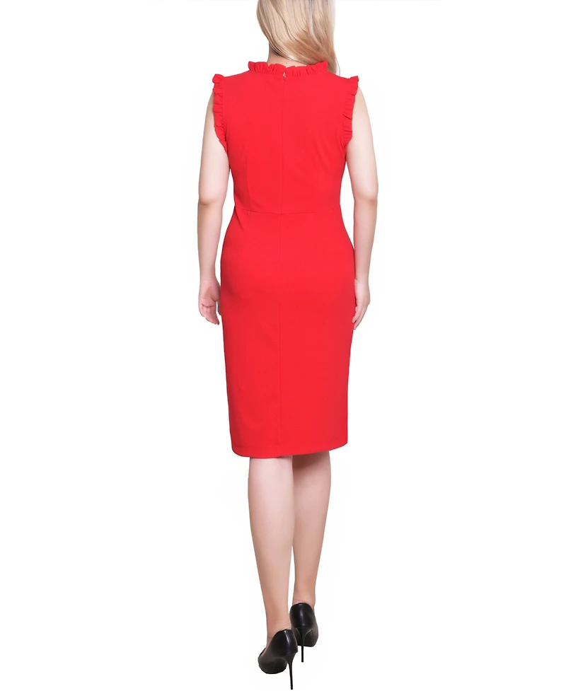 Ny Collection Women's Sleeveless Ruffle Detail Dress