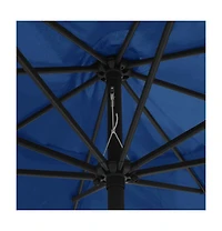 vidaXL Garden Parasol Azure Blue 100% polyester, metal Large Collapsible