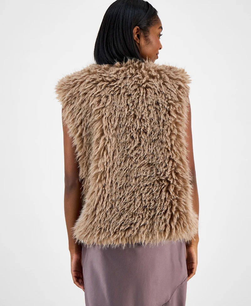 And Now This Petite Shaggy Sleeveless Vest Jacket, Macy's Exclusive