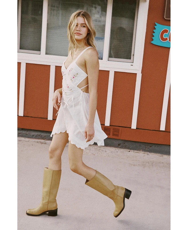 Nasty Gal Women's Lace Mix Bow Mini Dress
