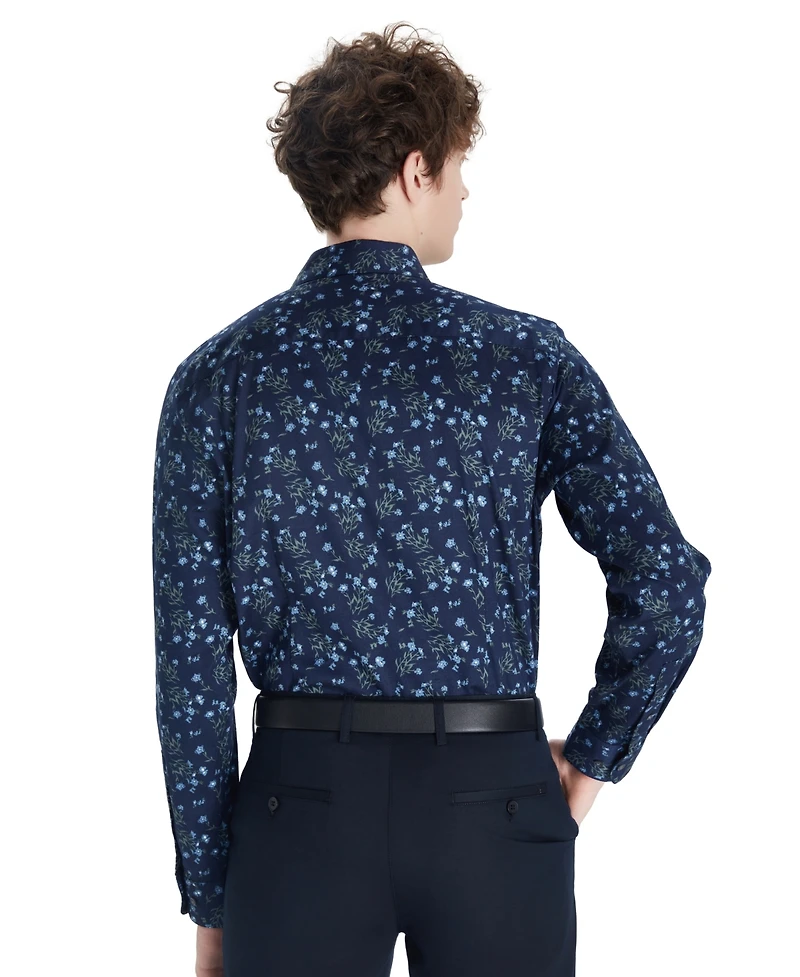Bar Iii Men's Tossed Bouquet Print Dress Shirt, Macy's Exclusive