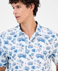 Tommy Bahama Men's Coast Short Sleeve Palm Scape Print Polo Shirt