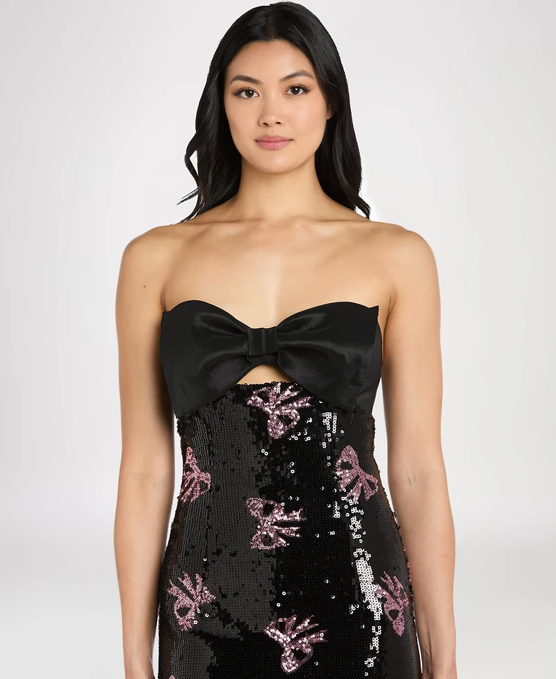 Morgan & Company Women's Strapless Sequined Dress