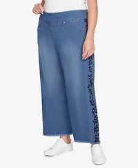 Ruby Rd. Plus Flocked Bootcut Ankle Jeans
