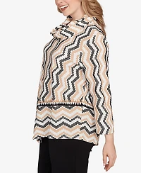 Ruby Rd. Plus Cowl Neck Zigzig Textured Knit Top