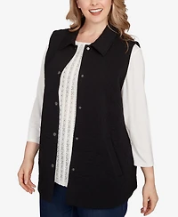 Ruby Rd. Plus Quilted Terry Inner Beauty Vest Jacket
