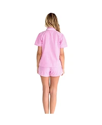 Sant and Abel Women's Hepburn Gingham Pink Short Pj Set