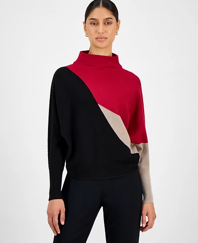 T Tahari Women's Funnel-Neck Dolman-Sleeve Sweater