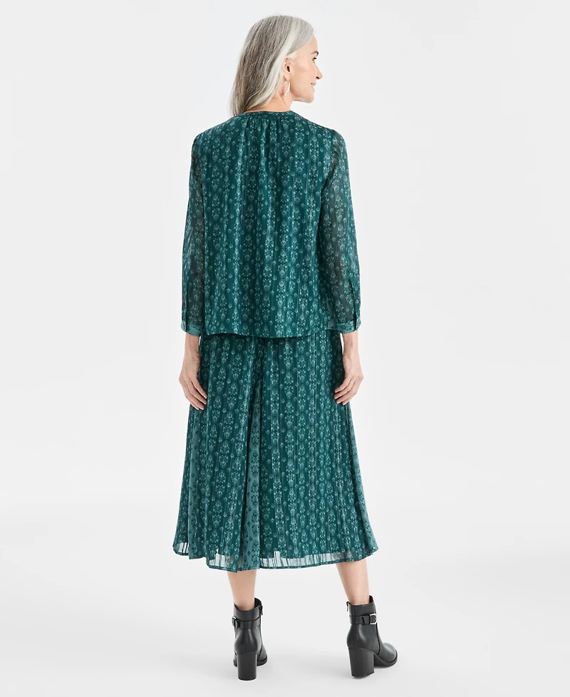 Style & Co Women's Printed Shine Pull-On Skirt, Macy's Exclusive