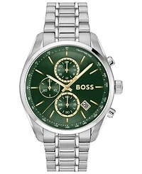 Hugo Boss Men's Grand Prix 44 Quartz Fashion Chrono Stainless Steel Watch, 44.50mm