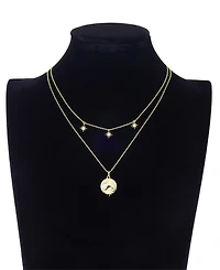Unwritten Cubic Zirconia Celestial Pendant Layered Necklace Set