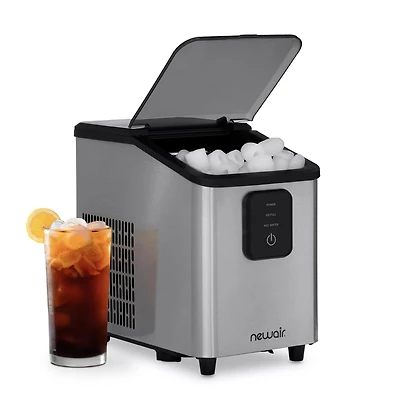 Newair 26 lbs. Mini Ice Maker Countertop, Portable Ice Machine in Stainless Steel
