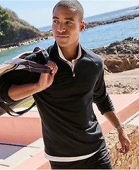 Lands' End Men's Long Sleeve Quarter Zip Sweaters