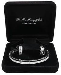 2-Pc. Set Diamond Bangle Bracelet and Hoop Earrings (1/4 ct. t.w.) in Sterling Silver