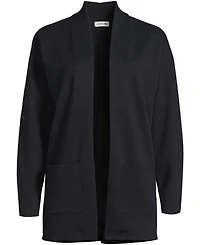 Lands' End Plus Cotton Half Milano Open Cardigan Sweater