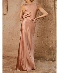 Six Stories Cowl Front Satin Bridesmaid Dress