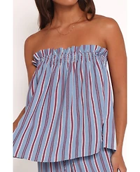 Petal and Pup Women's Zemira Strapless Top - Blue Stripe