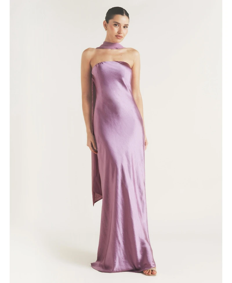 Six Stories Women's Bandeau Satin Bridesmaid Dress