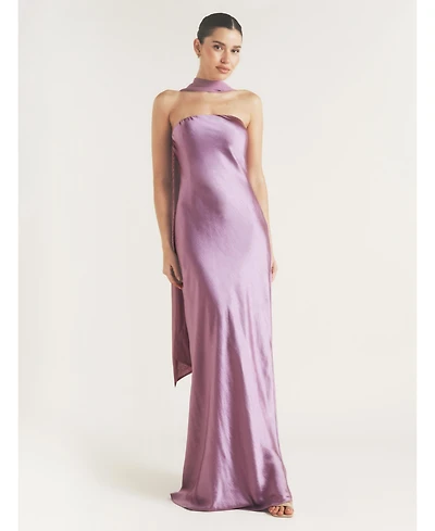 Six Stories Women's Bandeau Satin Bridesmaid Dress