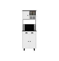 We Have Furniture Kitchen Pantry Naomi, Kitchen, White / Black