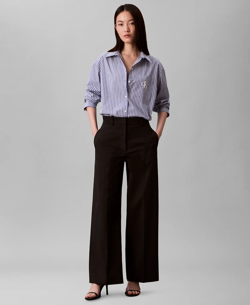 Calvin Klein Jeans Women's Poplin Relaxed Button Down Shirt