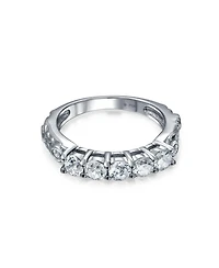 Bling Jewelry 3CT Round Solitaire Three Stone Promise Ring Set,Cubic Zirconia Past Present Future Cz Side Stones Gold Plated Sterling Silver,