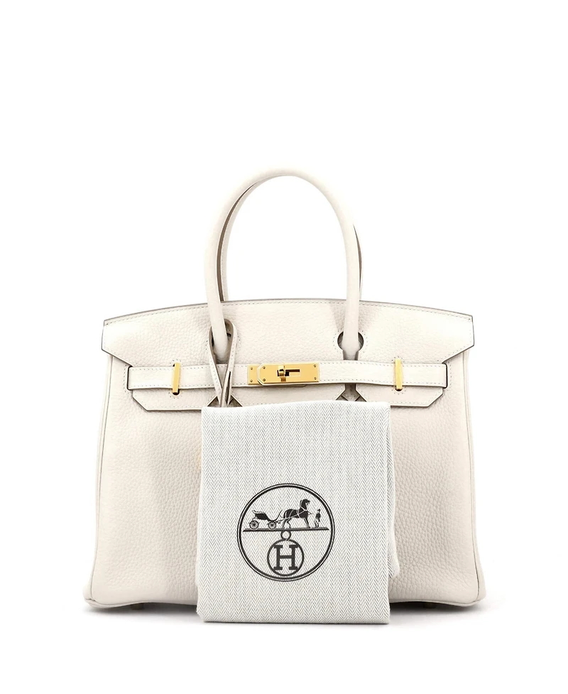 Pre-Owned Hermes Birkin 30 Handbag Light Togo with Gold Hardware