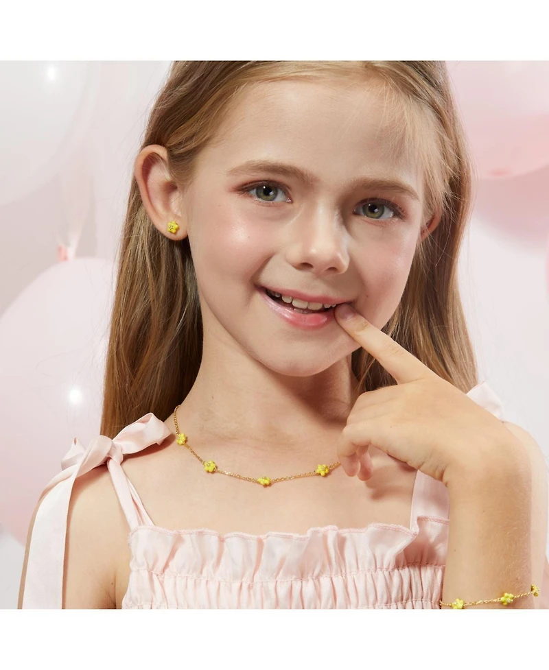 Anna Zuckerman Petit Daisy Yellow Earrings