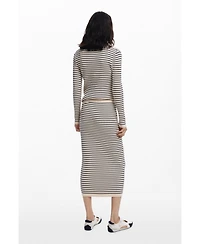 Desigual Women's Striped knit midi skirt