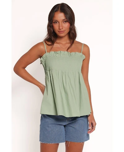 Petal and Pup Carson Pleated Top - Sage Green