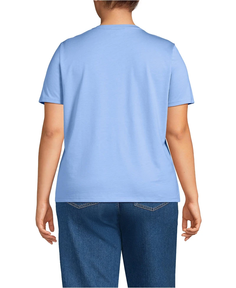 Lands' End Plus Relaxed Supima Cotton Crew Neck T-Shirt