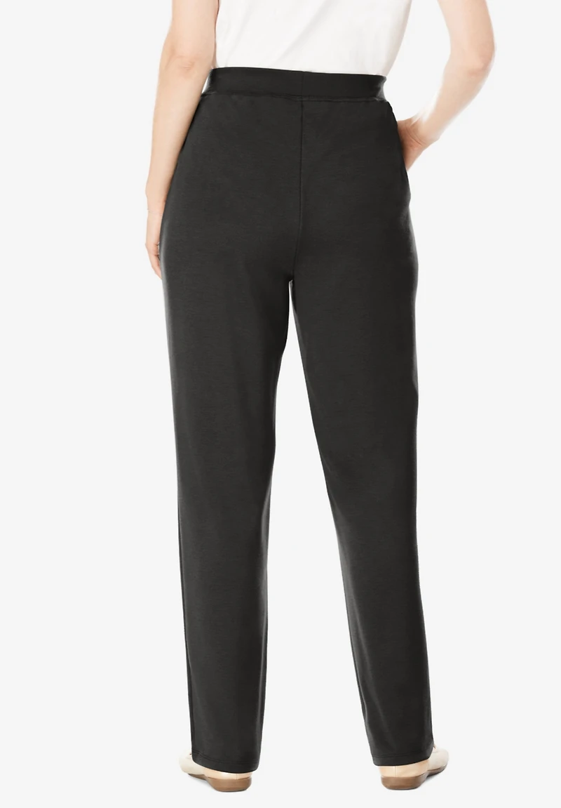 Woman Within Plus Straight Leg Ponte Knit Pant