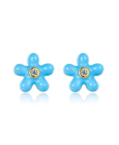 Anna Zuckerman Petit Rosie Earrings in Sky Blue