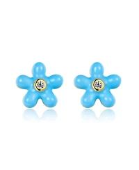 Anna Zuckerman Petit Rosie Earrings in Sky Blue