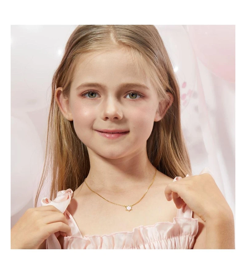 Anna Zuckerman Petit Star of David Necklace in Pink