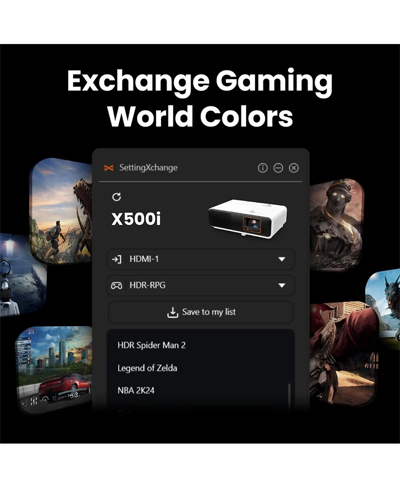 BenQ X500i 4K Uhd Hdr 4LED Short Throw Dlp Gaming Projector