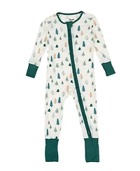 Leveret Baby Footed Bamboo Pajamas, Pine Tree, Matching Family Christmas Pajamas