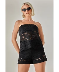 Nasty Gal Women's Bandeau Lace Tailored Top