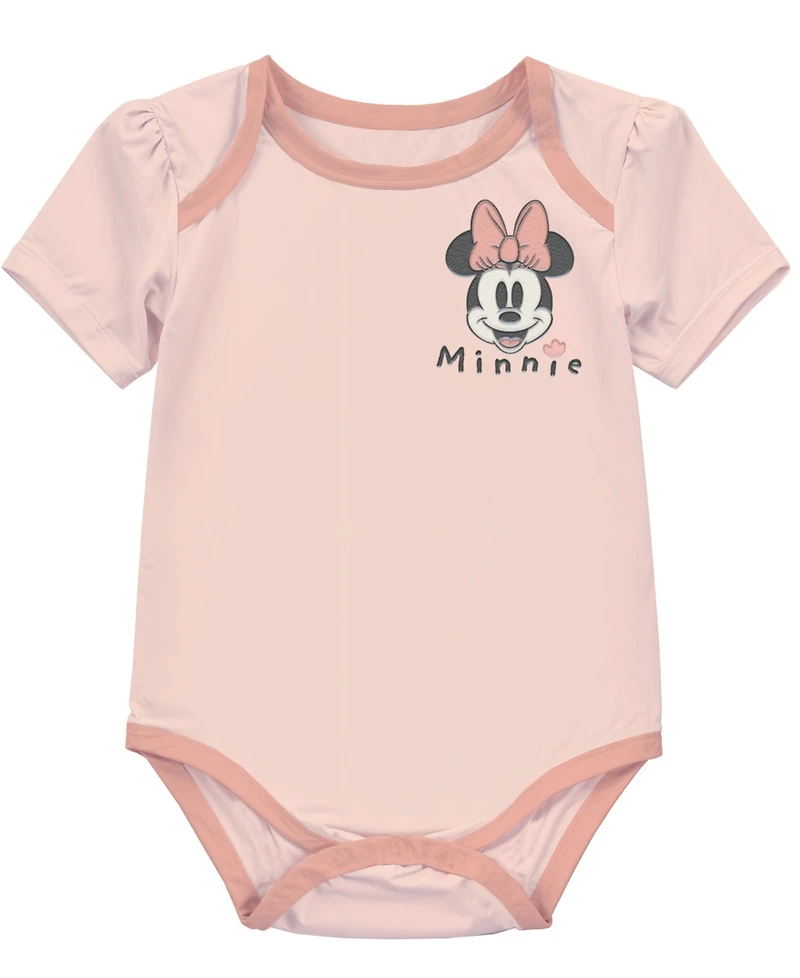 Disney Baby Girls 3-Piece Minnie Mouse Print Sweatshirt, Bodysuit and Pants Set